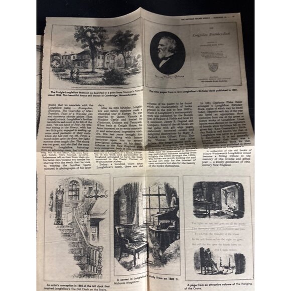 Antique 1885 Longfellow Illustrated Poetical Works Hardcover Book with Souvenir - Picture 15 of 16